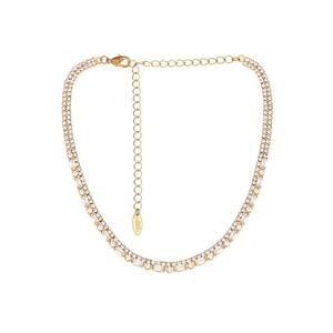 ETTIKA Cubic Zirconia Baguette 18K Gold Plated Choker Necklace NEW